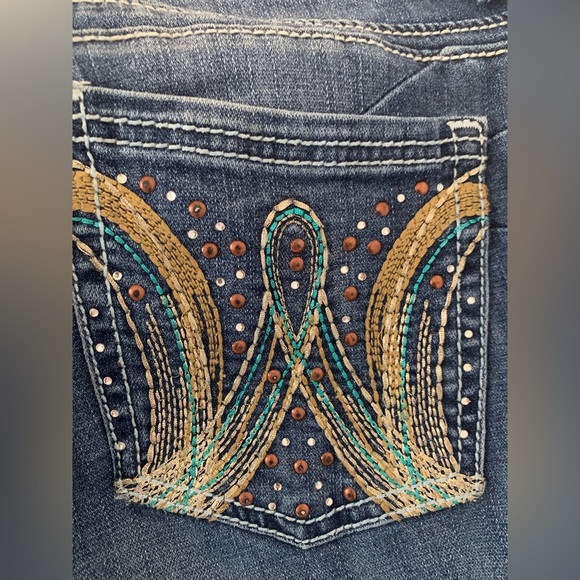 Wrangler Women's Flare Jeans in Deep Blue - Picture 5 of 5